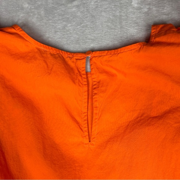 J.Crew Tiered Pink Embroidered Ruffle Sleeve 100% Cotton Orange Mini Dress Large - Picture 14 of 16